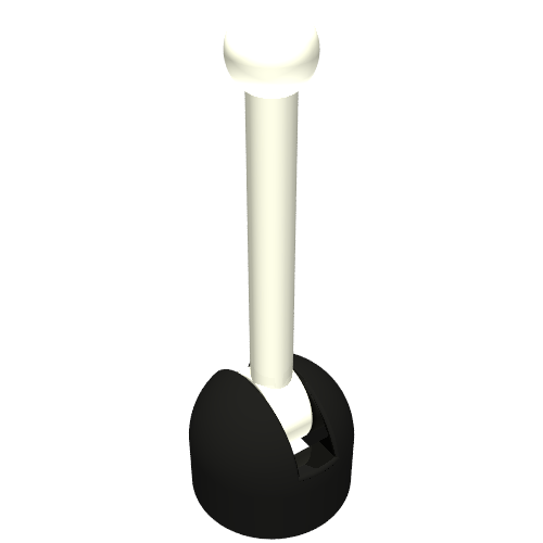 Lego Lever Small Base with White Lever / Black