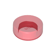 Lego Tile Round 1 x 1 / Trans-Red