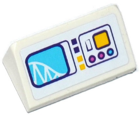 Lego Slope 30 1 x 2 x 2/3 with Roller Coaster on Screen, Switch and Buttons Pattern (Sticker) - Set 41130