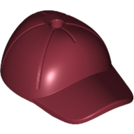 Lego Hat / Cap Short Curved Bill with Seams and Hole on Top / Dark Red