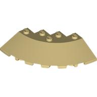 Lego Brick Round Corner 6 x 6 with 33° Slope and Facet Cutout / Tan