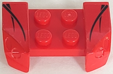 Lego Vehicle, Mudguard 2 x 4 with Headlights Overhang with Black Streaks Pattern on Both Sides (Stickers) - Set 8150
