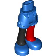 Lego Minidoll Hips and Shorts with Right Black Leg and Left Red Leg, and Blue Shoes Print (Harley Quinn) / Blue