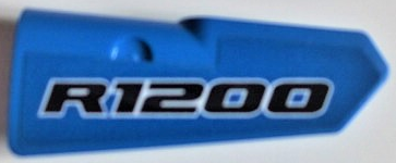 Lego Technic, Panel Fairing #21 Very Small Smooth, Side B with 'R1200' Pattern (Sticker) - Set 42063 / Blue