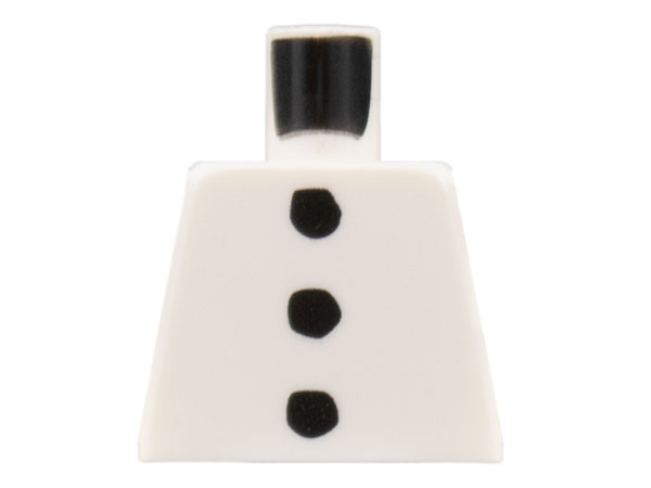 Lego Torso with 3 Black Buttons Pattern / White
