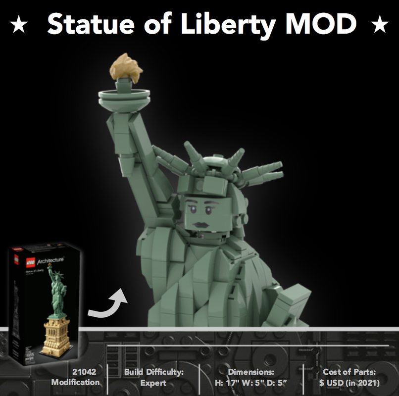 Lego 21042 Statue of Liberty - Alternate Head Mod