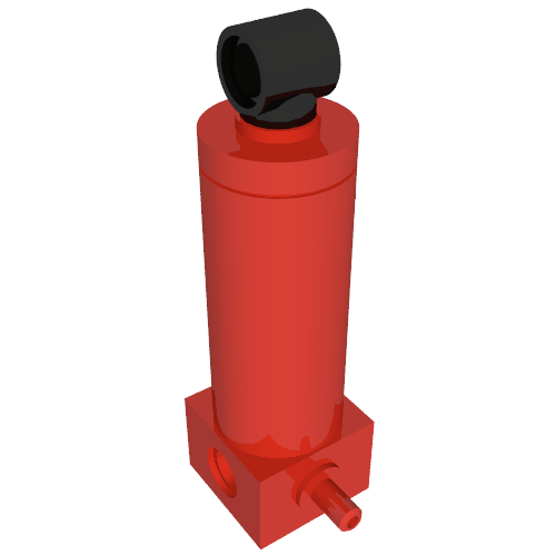 Lego Pneumatic Cylinder with 1 Inlet Medium (48mm) / Red