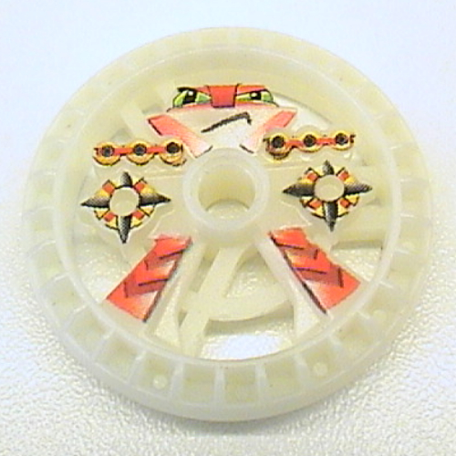 Lego Technic Disc 5 x 5 Notched, Blazooka / Glow In Dark Opaque