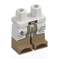 Lego Hips with White Legs and Dark Tan Boots Pattern with Print