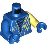 Lego Torso Robe, Bright Light Decorations, Dark Blue Shirt print, Blue Arms and Hands / Blue