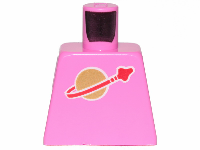 Lego Torso with Classic Space Logo High on Torso Pattern, Inside with Ribs (second reissue) / Dark Pink