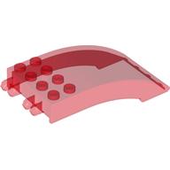 Lego Windscreen 8 x 4 x 2 Curved [2 Dual-Fingered Click Hinges] / Trans-Red