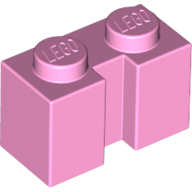 Lego Brick Special 1 x 2 with Groove / Bright Pink