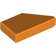 Lego Tile 1 x 2 with Stud Notch Left / Orange