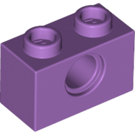Lego Technic Brick 1 x 2 [1 Pin Hole] / Medium Lavender