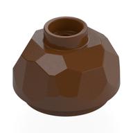 Lego Rock Boulder 2 x 2 x 1, Bottom / Reddish Brown