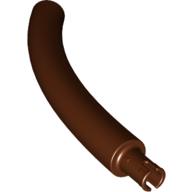 Lego Animal Body Part / Plant, Tail / Neck / Branch / Trunk, Middle Section with Pin, Round Pin Hole / Reddish Brown