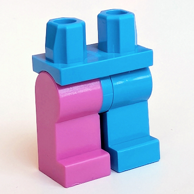 Lego Hips and Dark Azure Left Leg, Dark Pink Right Leg / Dark Azure
