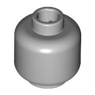 Lego Minifig Head [Plain] [Hollow Stud] / Light Bluish Gray
