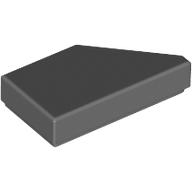 Lego Tile 1 x 2 with Stud Notch Left / Dark Bluish Gray