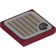 Lego Tile 2 x 2 with Couch and Barcode Print (Sticker)
