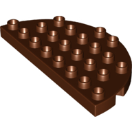 Lego Duplo Plate Round 4 x 8 Semi-Circle / Reddish Brown