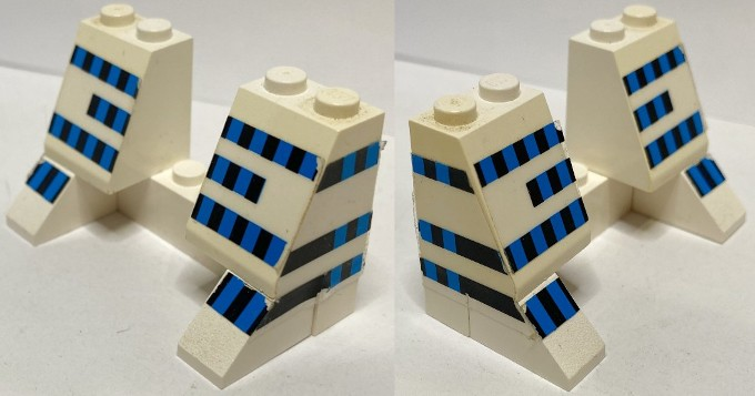 Lego Stickered Assembly 6 x 3 x 3 with Ferry Squares Light Blue and Black Pattern (Stickers) - Set 1554