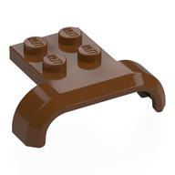 Lego Wheel Arch, Mudguard 3 x 4 with 2 x 2 Plate / Reddish Brown