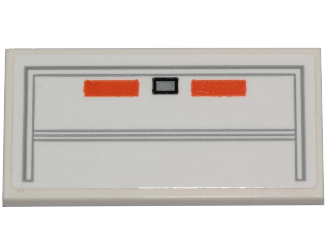 Lego Tile 2 x 4 with SW Hull Plates and Two Orange Stripes Pattern (Sticker) - Set 75221 / White