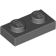 Lego Plate 1 x 2 / Dark Bluish Gray