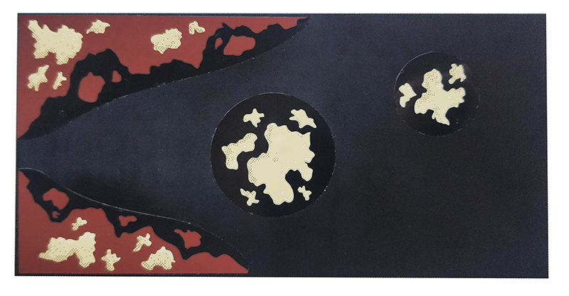 Lego Tile 8 x 16 with Bottom Tubes, Textured Surface with Sand and Mud Pattern (Stickers) - Set 76037 / Black