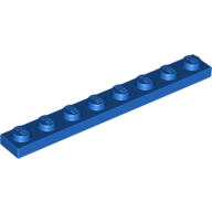 Lego Plate 1 x 8 / Blue