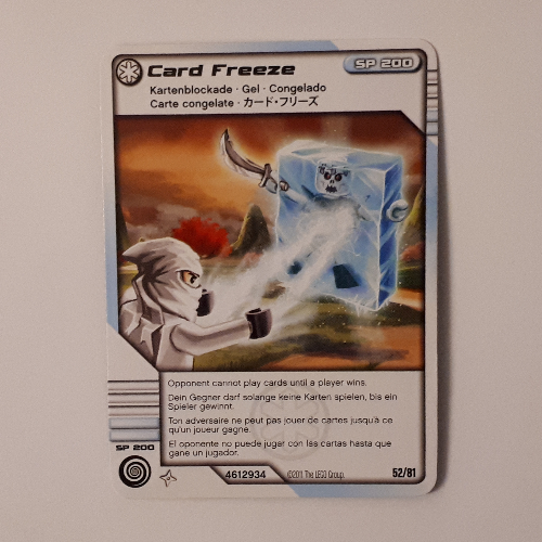 Lego Trading Card, Ninjago Deck #1: 52 - Card Freeze - International Version / [No Color/Any Color]
