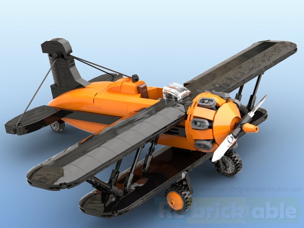 Lego 1930s Biplane black/orange