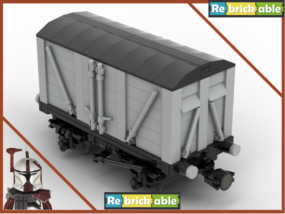 Lego (V2) (Brown) Vented Boxcar 7wide (old magnet couplers)