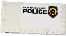 Lego Tile, Modified 6 x 12 with Studs on Edges with Minifigure Head Badge and 'SUPER SECRET POLICE' Pattern Model Right (Sticker) - Set 70815