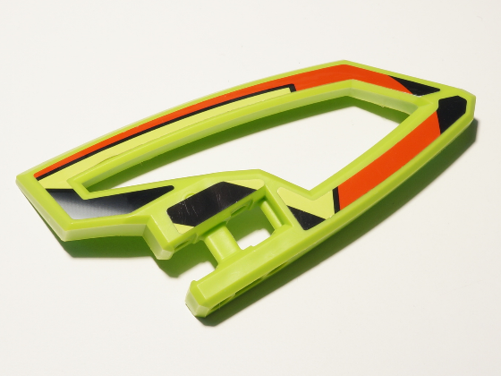 Lego Technic, Panel RC Car Panel Flexible Right with Red and Black Stripes on Lime Background Pattern (Stickers) - Set 8675