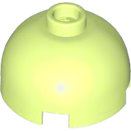 Lego Brick, Round 2 x 2 Dome Top / Yellowish Green