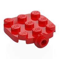 Lego Plate Round Corners 3 x 3 with Side Stud / Red