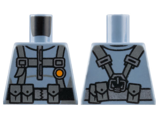 Lego Torso Scuba Suit with Utility Belt with 3 Pouches Front, 3 Pouches Back Pattern / Sand Blue