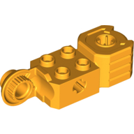 Lego Technic Brick Special 2 x 2 with Axle Hole, Rotation Joint Ball Half [Vertical Side], Vertical Axle Hole End / Bright Light Orange