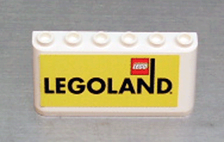 Lego Windscreen 2 x 6 x 2 with Black LEGOLAND Logo on Yellow Background Pattern (Sticker) - Sets 3409-1 / 3420-1 / 3420-2 / 3420-4 / 3421 / 3425-1