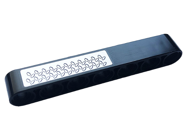 Lego Technic, Liftarm Thick 1 x 7 with Silver Tread Plate Pattern (Sticker) - Set 42108 / Black
