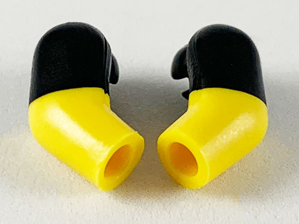 Lego Arm, (Matching Left and Right) Pair with Molded Black Short Sleeves  Pattern