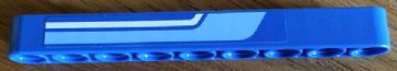 Lego Technic, Liftarm Thick 1 x 9 with Medium Blue and White Stripes Pattern Model Right Side (Sticker) - Set 8052 / Blue