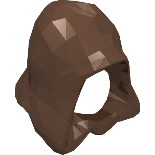 Lego Hood, Connected Chin / Brown