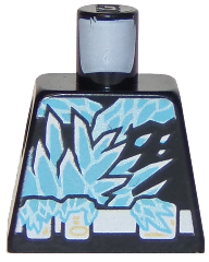 Lego Torso Ninja Robe with White Belt and Spinjitzu Ice Burst Pattern / Black