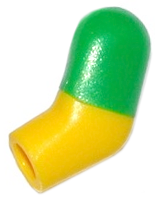 Lego Arm, Left with Molded Bright Green Short Sleeve  Pattern / Yellow
