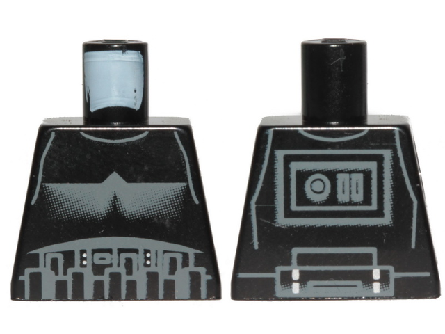 Lego Torso SW Armor Shadow Trooper, Short Line on Back Pattern / Black
