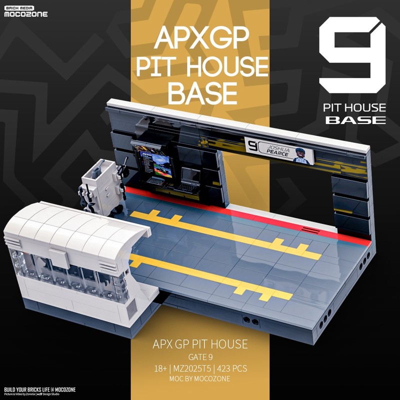 Lego APX GP F1 Pit House Show Base GATE No.9